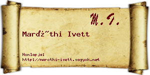 Maróthi Ivett névjegykártya